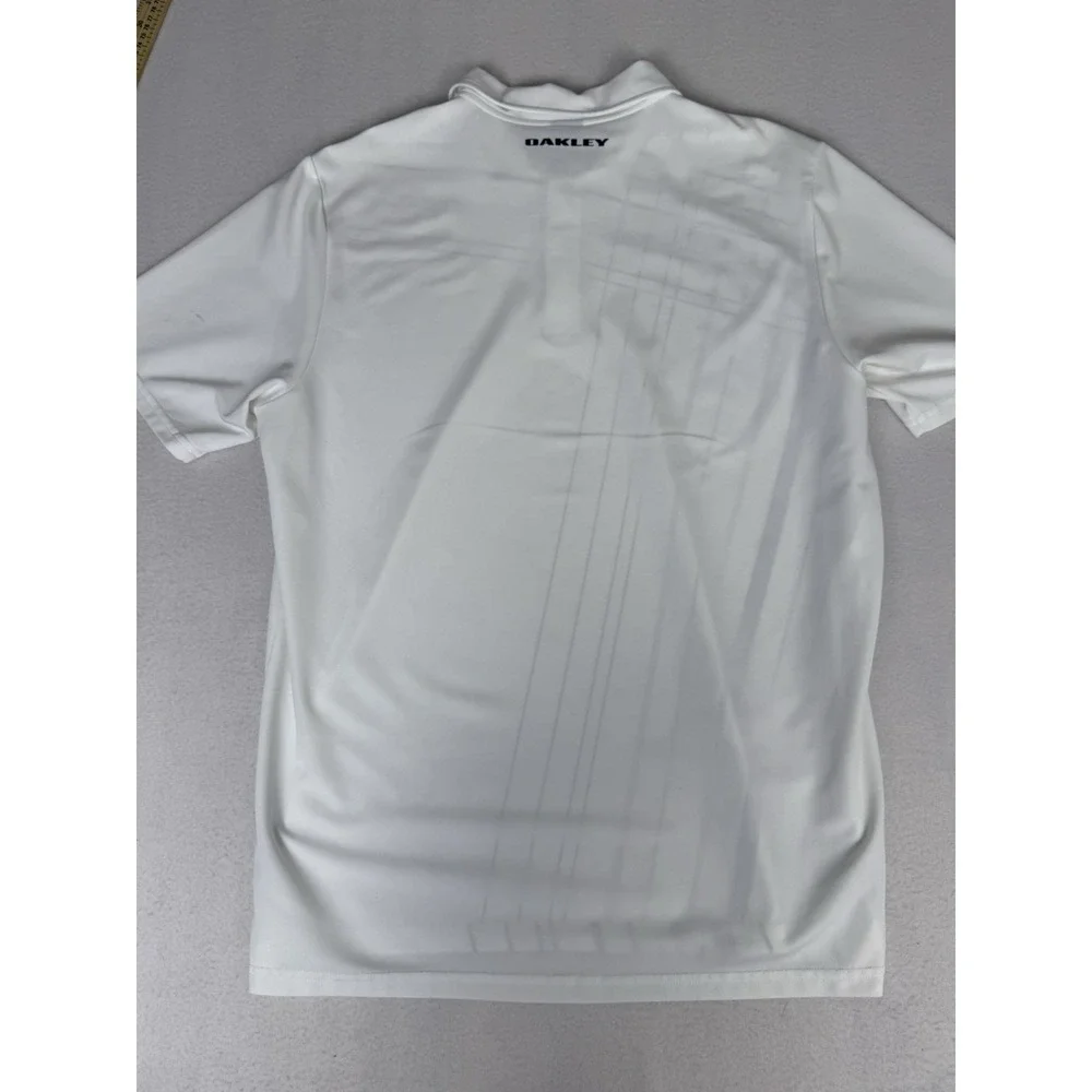 Oakley Polo Shirt‎ Mens Medium White Regular Fit Hydrolix Performance Golf Tee